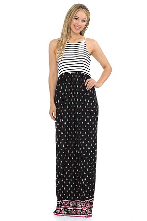 COLOR BLOCK TANK MAXI DRESS